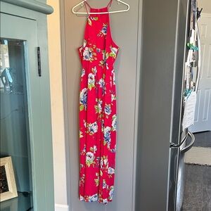Everly Red Floral Maxi Dress